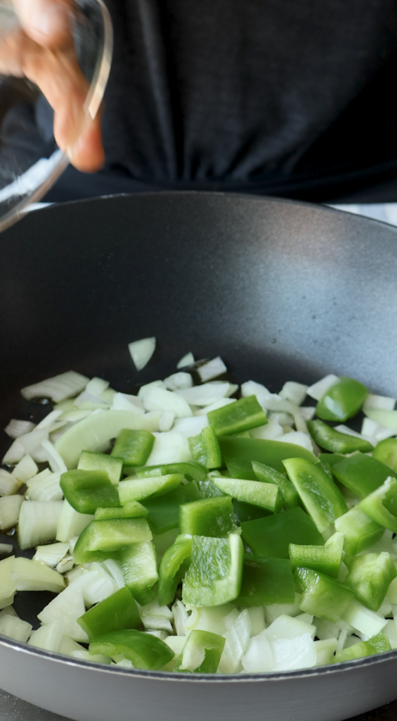 diced onions and green peppers